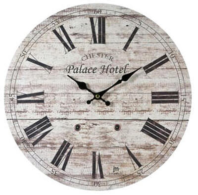 Orologio parete 33cm quadrante anticato grigio e scritta Palace Hotel 21437 LOWELL