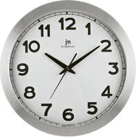 Orologio parete 36cm bianco cornice alluminio 14929 LOWELL