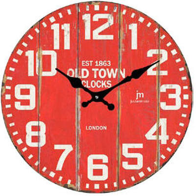 Orologio parete rosso vintage OLD TOWN 14861 LOWELL