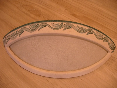 Applique verde in ceramica a vaschetta lunga decoro verde GMI00235/185 VE OUTLET LUCI