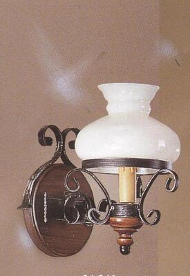 Applique base legno decoro ferro nero e vetro chinch&egrave; ARTELUX 616/A/AR OUTLET LUCI