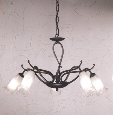 Lampadario classico 5 luci ricci antracite 931/5 GIBAS