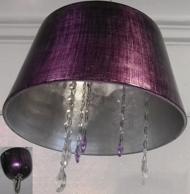 Lampadario viola ceramica 34cm con strass 4067 OUTLET LUCI