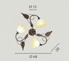 Immagine aggiuntiva di Lampadario a plafoniera 3 luci classico foglie bronzato  45018