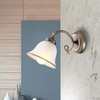 Immagine aggiuntiva di Applique oro ottone anticato braccetto vetro bianco E27  41721