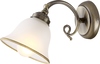Particolare di Applique oro ottone anticato braccetto vetro bianco E27  41721