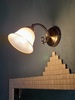 Applique oro ottone anticato braccetto classico vetro bianco E27 41721 LUCI CLASSICHE - foto 7