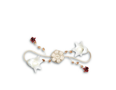 Plafoniera o applique a 2 luci con rose e montatura avorio 32450 LUCI CLASSICHE