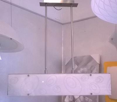 Lampadario lineare vetro lucido bianco 90143 INDO1 EGLO