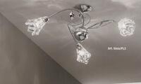 Lampadario a plafoniera 3 luci cromata vetro trasparente GIOIA PL3 DUE P