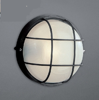 Plafoniera-applique esterno nera rotonda griglia 3513.02.60 DERBY NERA ALLUM