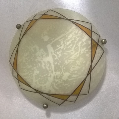 Plafoniera d. 30 ambra decoro geometrico 32456 OUTLET LUCI