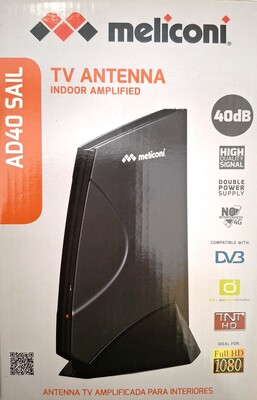 Antenna TV amplificata per interno compatibile DVB Meliconi AD40 Sail ACCESSORI