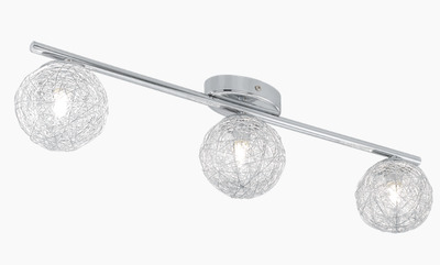 Plafoniera moderna 3 luci con sferette in metallo adatta salotto o ingresso o piccola cucina 92653