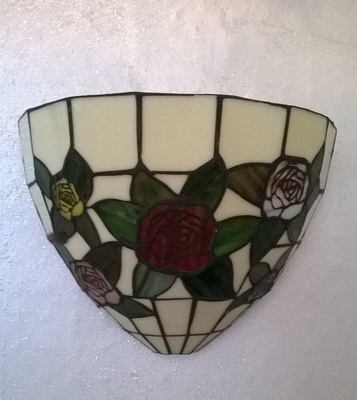 Lampada da parete Tiffany decoro rose OUTLET 988A PERENZ