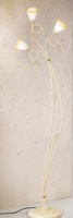 Piantana shabby country bianco decapata oro decorativa 3 steli  44991