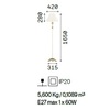 Misure Piantana tuscany chic bianco oro decorativa con paralume FIRENZE PT1 IDEAL LUX