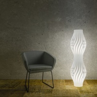 Piantana in acrilico bianca fasce a clessidra a 2 luci per interni moderni e classici  45584