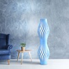 Piantana acrilico blu pastello azzurro 123cm dal design sinuoso D123T/B LINEA ZERO