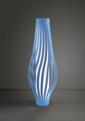 Piantana a goccia in acrilico blu azzurro 123 cm con fasce  45585