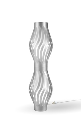 Lampada da terra silver metallizzato sinuosa clessidra  45582