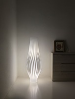 Piantana affusolata a 2 luci E27 acrilico bianca 123 cm  45593
