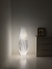 Piantana affusolata a 2 luci E27 acrilico bianca 123 cm  45593