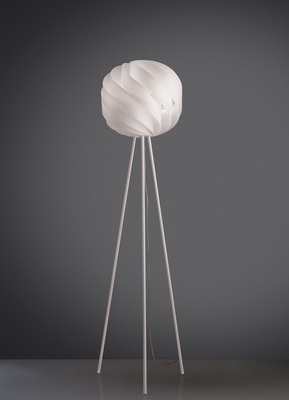 Lampada da terra bianca a treppiede con globo a spirale Polilux  45599