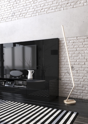 Piantana LED oro champagne 3000K 4000K dimmerabile linea inclinata traiettoria di luce  43931