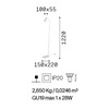 Misure Piantana stelo faretto direzionabile 122cm