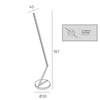 Misure di  Piantana moderna traiettoria di luce LED minimale dimmer step