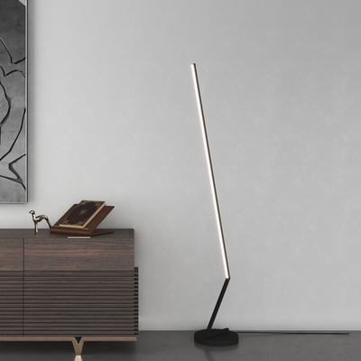 Piantana nera moderna traiettoria di luce LED minimale dimmer step  43930