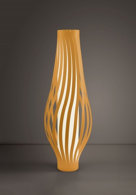 Lampada da terra design affusolato acrilico ocra pastello 123 cm  45589