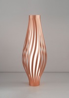 Lampada da terra in acrilico rame metallizzato 123 cm dal profilo affusolato  45586