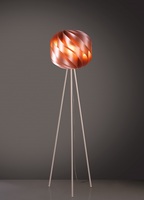 Piantana a treppiede con globo a spirale rame metal design materico  45594