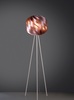 Piantana design rosa metal con globo in acrilico a spirale e treppiede  45597