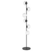Particolare di Piantana a 6 luci moderna con sfere bianche che circondano lo stelo nero  43353