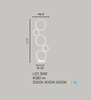 Particolare di Piantana bianca a led moderna anelli uniti luce 3000k 4000k 6500k  43470