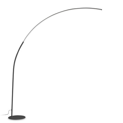 Piantana LED design ad arco nera curva di luce per divano e zone relax COMET PT NERO IDEAL LUX