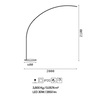 Misure Piantana LED ad arco 2 metri curva di luce con dimmer touch