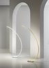 Ulteriore dettaglio di Piantana bianca curva minimal LED grande arco luce dimmerabile  44711