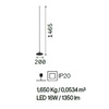 Misure Piantana linea di luce led verticale sottile YOKO IDEAL LUX