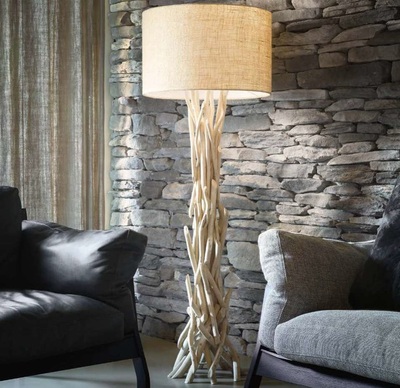 Piantana ad albero con rami di legno e paralume grezzo DRIFTWOOD PT1 IDEAL LUX