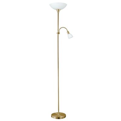 Piantana in metallo brunito braccio flessibile doppia accensione luce superiore acrilico 82844 EGLO