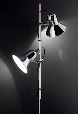 Piantana da terra due luci regolabili in altezza e direzionabili POLLY PT2 CROMO IDEAL LUX