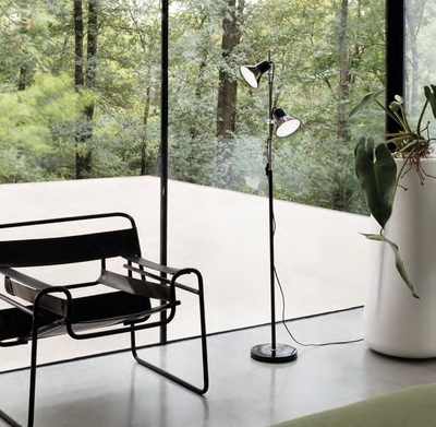 Lampada da terra nera 2 luci regolabili in altezza e direzionabili POLLY PT2 NERO IDEAL LUX