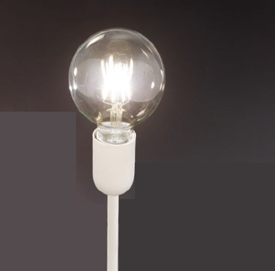 Piantana stelo diritto bianca metallo semplice lampadina a vista MICROPHONE PT1 BIANCO IDEAL LUX