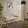 Piantana lampada da terra stelo cerchi oro paralume nero  44019 - foto 7