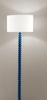 Piantana stelo colonna blu con paralume bianco  43873