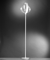 Lampada da terra in metallo bianco con decoro ellisse cerchi ovali  41430